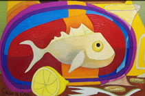 Whimsical Fish Painting by James Homer Brown