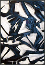 James Homer Brown: Black and White Abstract Oil Painting
