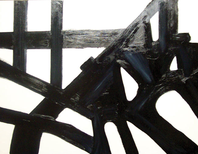 Black and White: Abstract Oil Painting by James Homer Brown: Coliseum #6