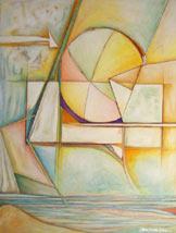 Shine On Me - 4 x 6 foot canvas - Pastel Abstract that resembles a beach ball